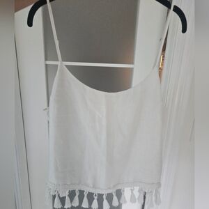 Linen Top With Tassel Size Large